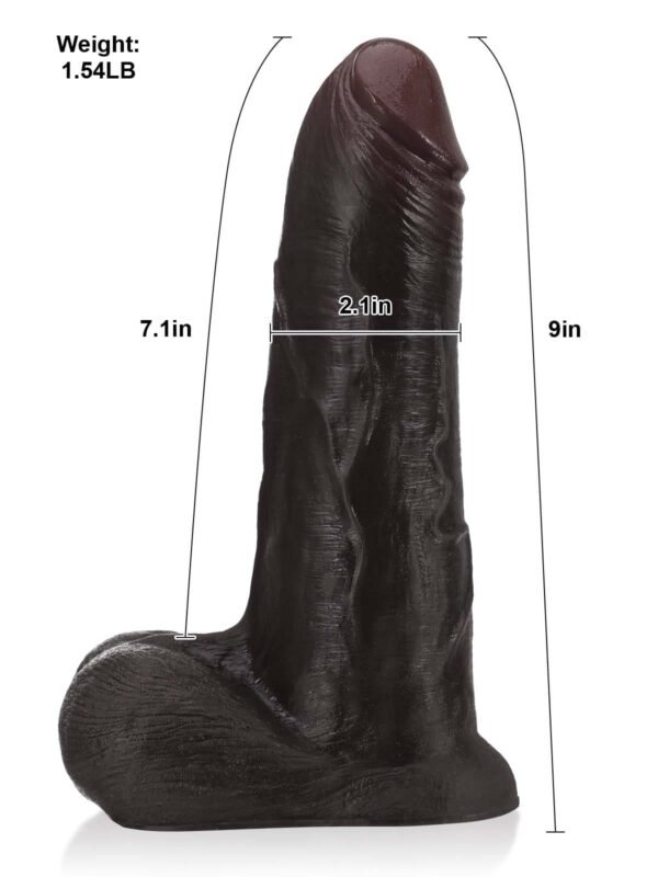 Phantom | 9" x 2" Thick Sliding Skin Vac-U-Lock Dildo With Moving Balls  & Suction Cup