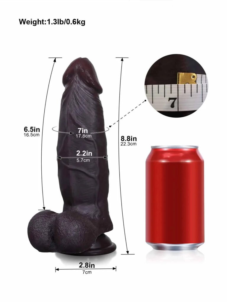 Wayde| 8.8" x 2.2" Soft Thick Sliding Skin Black Dildo with Lifelike Dual Density Feel