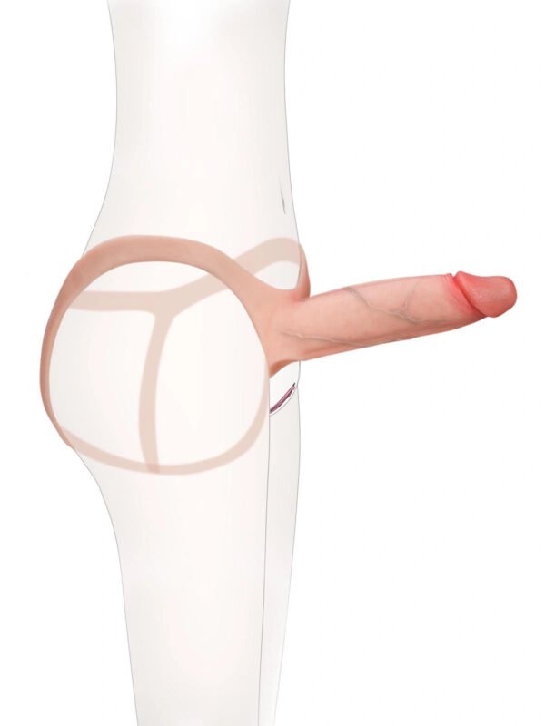 Seraphine | 8.3" x 2.2" Wearable Penis Sleeve for Him - Hollow Silicone Strap-On Soft Version