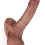 Kevin | 9" x 1.9" Brown Ultra Realistic Dildo With Hanging Moving Balls