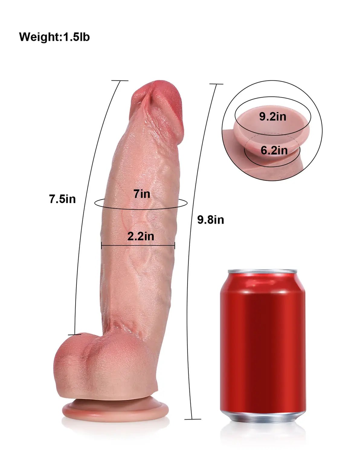 Anders | 9.8" x 2.2" - Big Brother Realistic Soft Flesh Like Thick Short Fat Dildo - Image 2