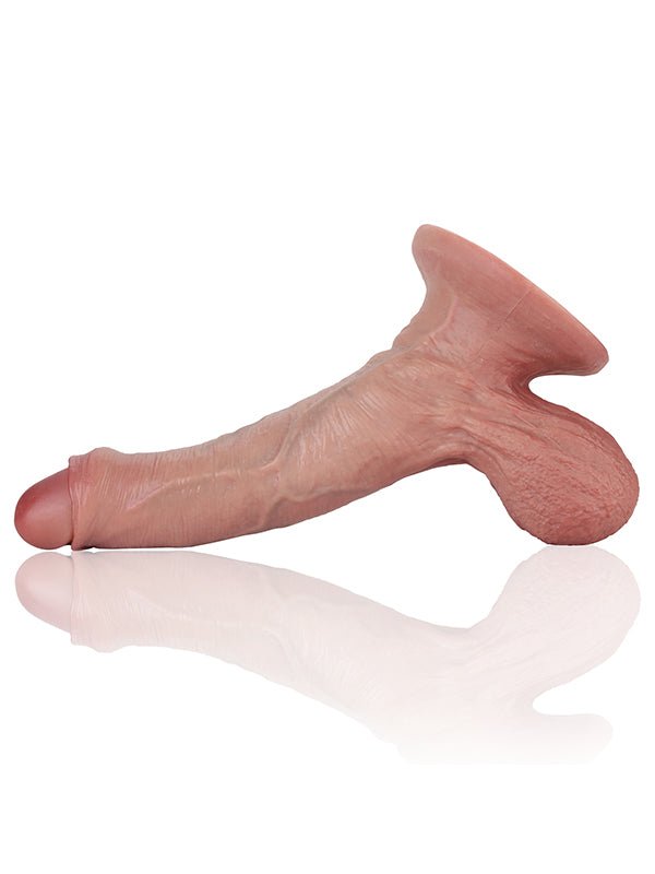 Chris | 8.3" x 1.8" - Uncircumcised Dildo With Swinging Saggy Balls &  Metal Keel Bendable - Image 7