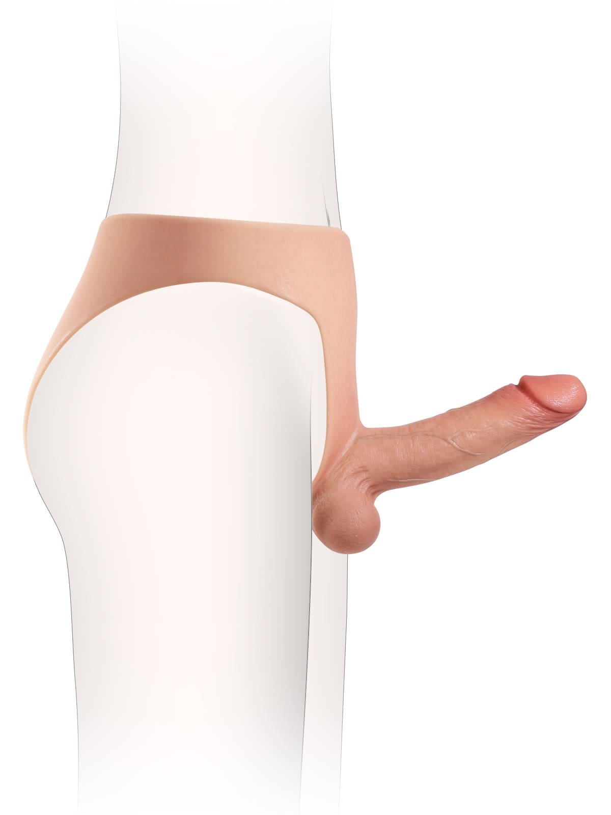 Oscar6.8x1.7RealisticLifeLikeSoftCyberSkinStrapOnDildo_1 Oscar | 6.8" x 1.7" Wearable Solid Shaft Soft Balls Silicone Strap-On Dildo For Lesbian Couples - Image 1