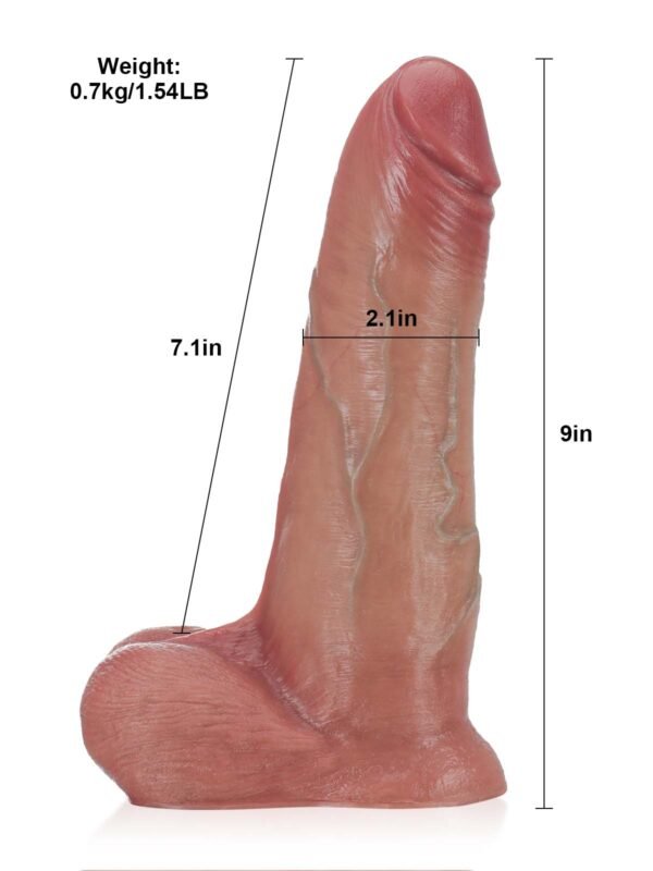 Phantom | 9" x 2" Thick Sliding Skin Vac-U-Lock Dildo With Moving Balls  & Suction Cup