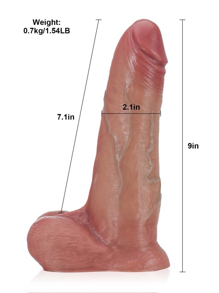 Phantom | 9" x 2" Thick Sliding Skin Vac-U-Lock Dildo With Moving Balls  & Suction Cup