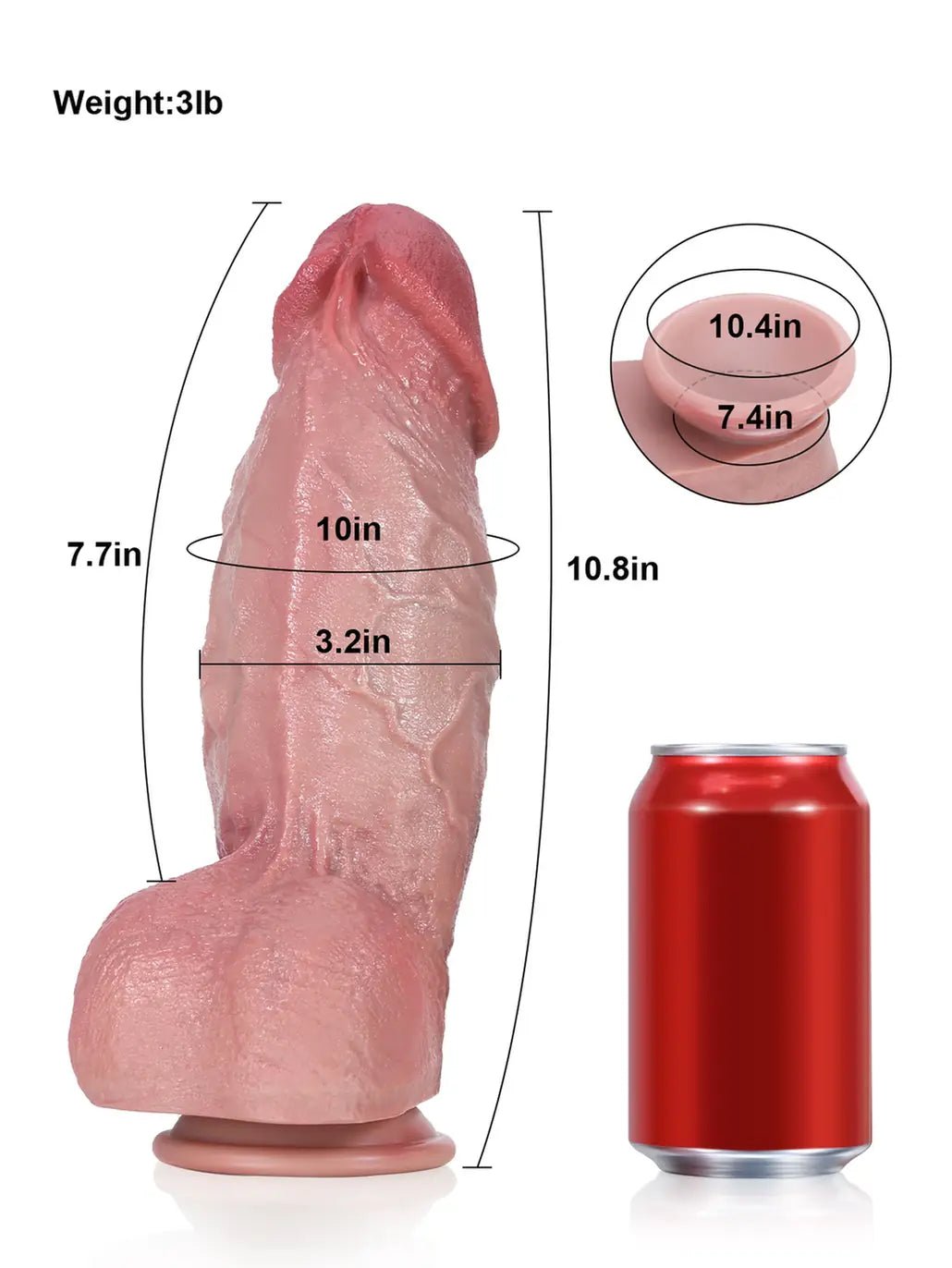 Diego | 10.8" x 3.2" - Flesh Extra Realistic Huge And Thick Anal Dildo - Image 2